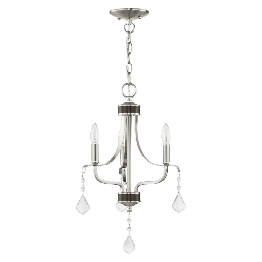 Livex Laurel 40783-91 Chandelier Light - Brushed Nickel w/ English Bronzes