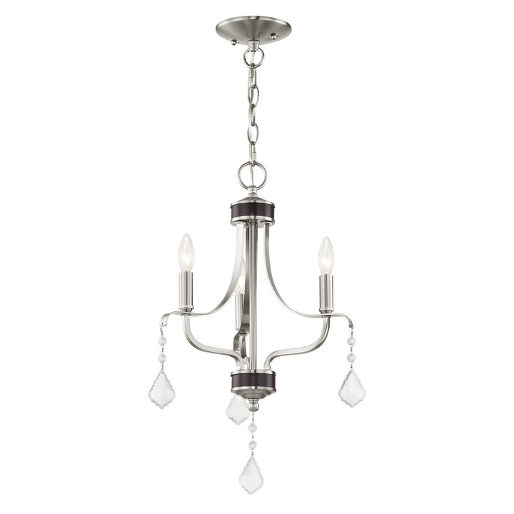 Livex Laurel 40783-91 Chandelier Light - Brushed Nickel w/ English Bronzes