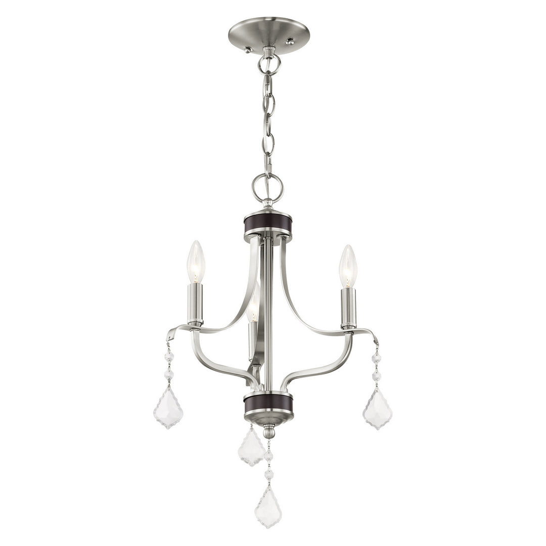 Livex Laurel 40783-91 Chandelier Light - Brushed Nickel w/ English Bronzes