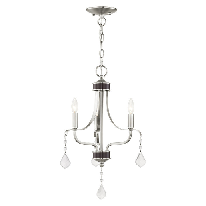 Livex Laurel 40783-91 Chandelier Light - Brushed Nickel w/ English Bronzes