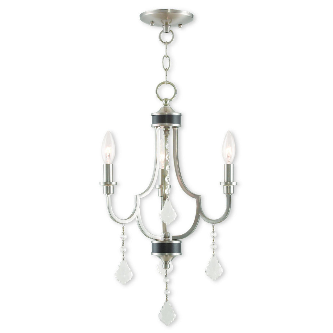 Livex Glendale 40883-91 Chandelier Light - Brushed Nickel w/ English Bronzes