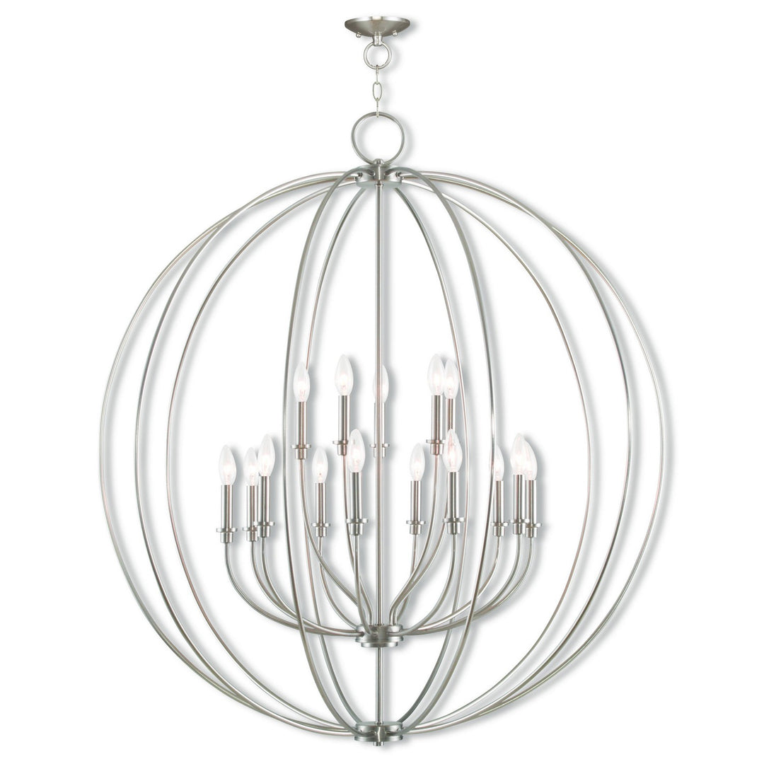 Livex Milania 46690-91 Chandelier Light - Brushed Nickel