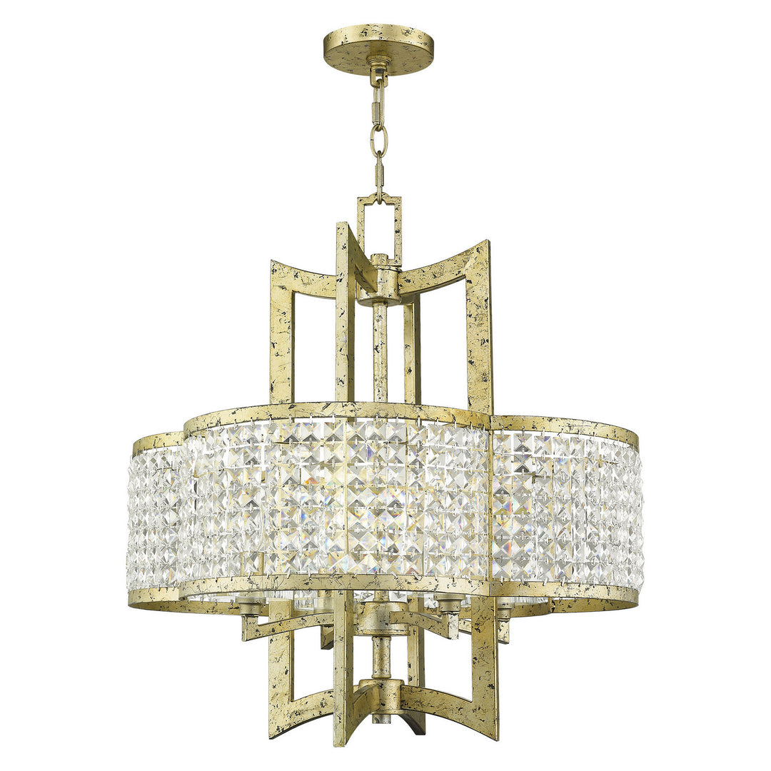 Livex Grammercy 50575-28 Chandelier Light - Hand Applied Winter Gold