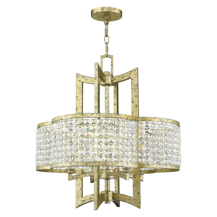 Livex Grammercy 50575-28 Chandelier Light - Hand Applied Winter Gold