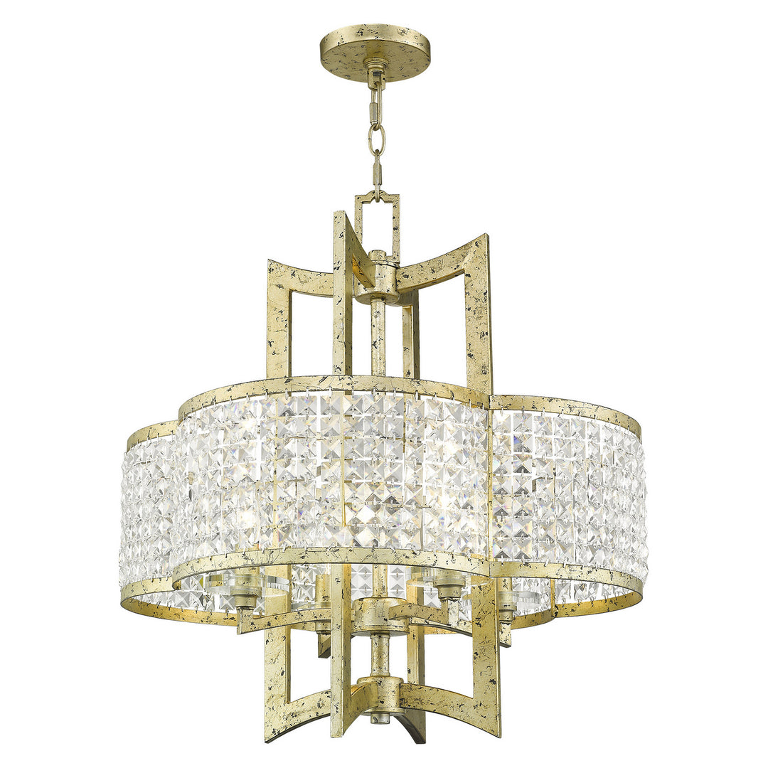 Livex Grammercy 50575-28 Chandelier Light - Hand Applied Winter Gold