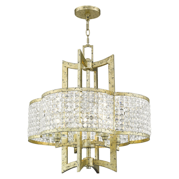 Livex Grammercy 50575-28 Chandelier Light - Hand Applied Winter Gold