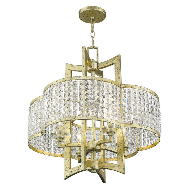 Livex Grammercy 50575-28 Chandelier Light - Hand Applied Winter Gold
