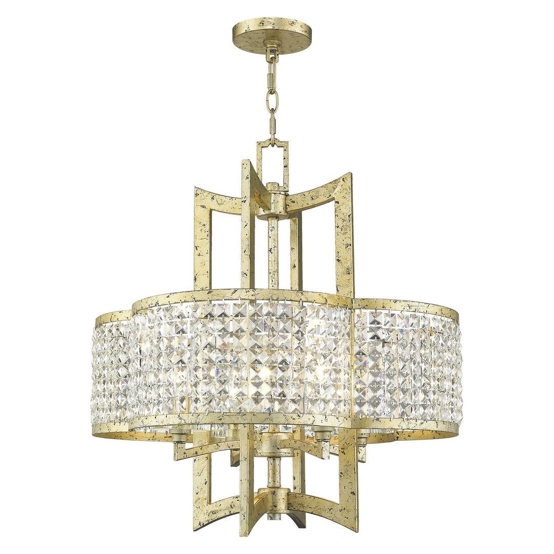 Livex Grammercy 50575-28 Chandelier Light - Hand Applied Winter Gold