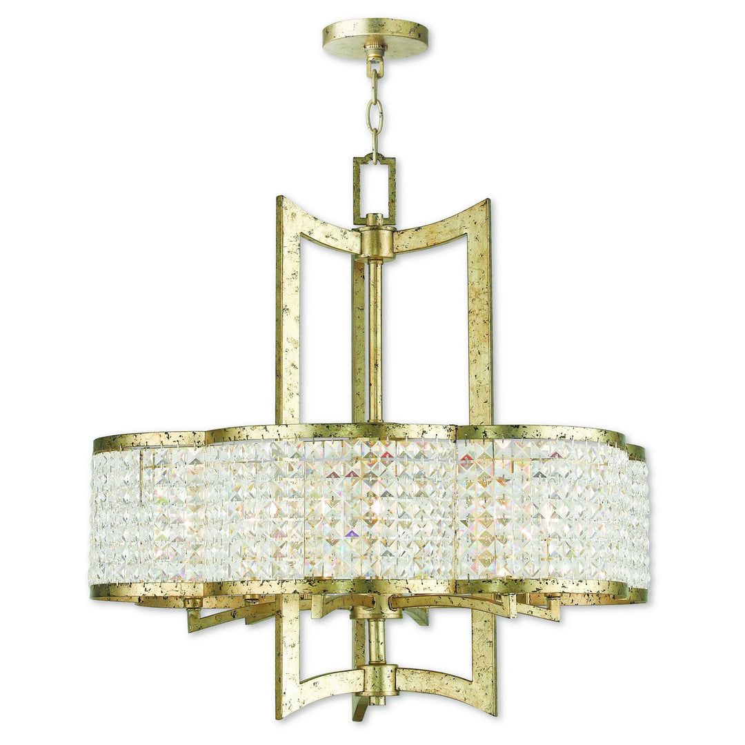 Livex Grammercy 50576-28 Chandelier Light - Hand Applied Winter Gold
