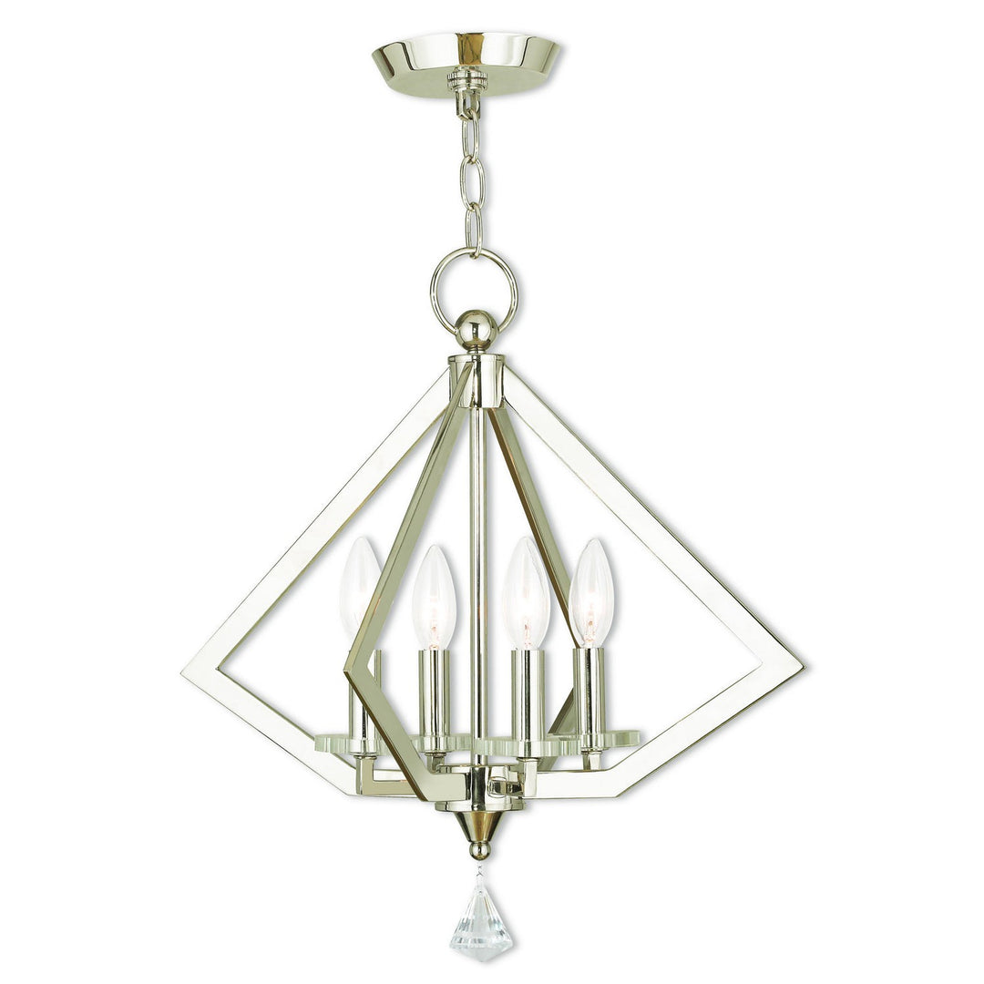 Livex Diamond 50664-35 Chandelier Light - Polished Nickel
