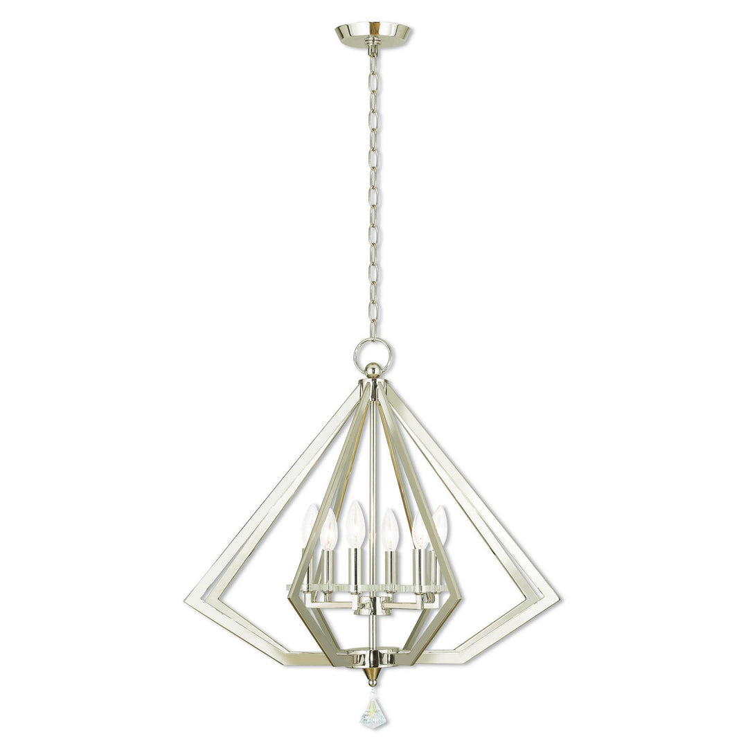 Livex Diamond 50666-35 Chandelier Light - Polished Nickel