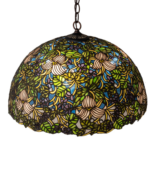 Meyda Tiffany Trillium & Violet 72315 Pendant Light - Mahogany Bronze