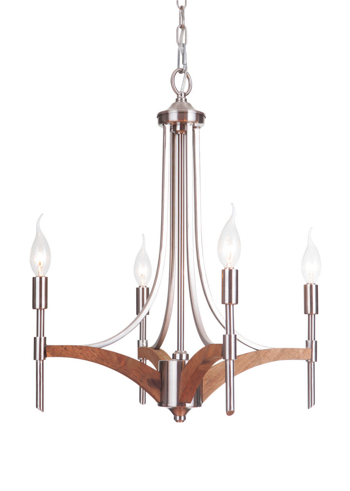 Craftmade Tahoe 40324-BNKWB Chandelier Light - Brushed Nickel/Whiskey Barrel