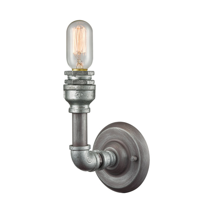 Elk Cast Iron Pipe 10682/1 Wall Sconce Light - Weathered Zinc