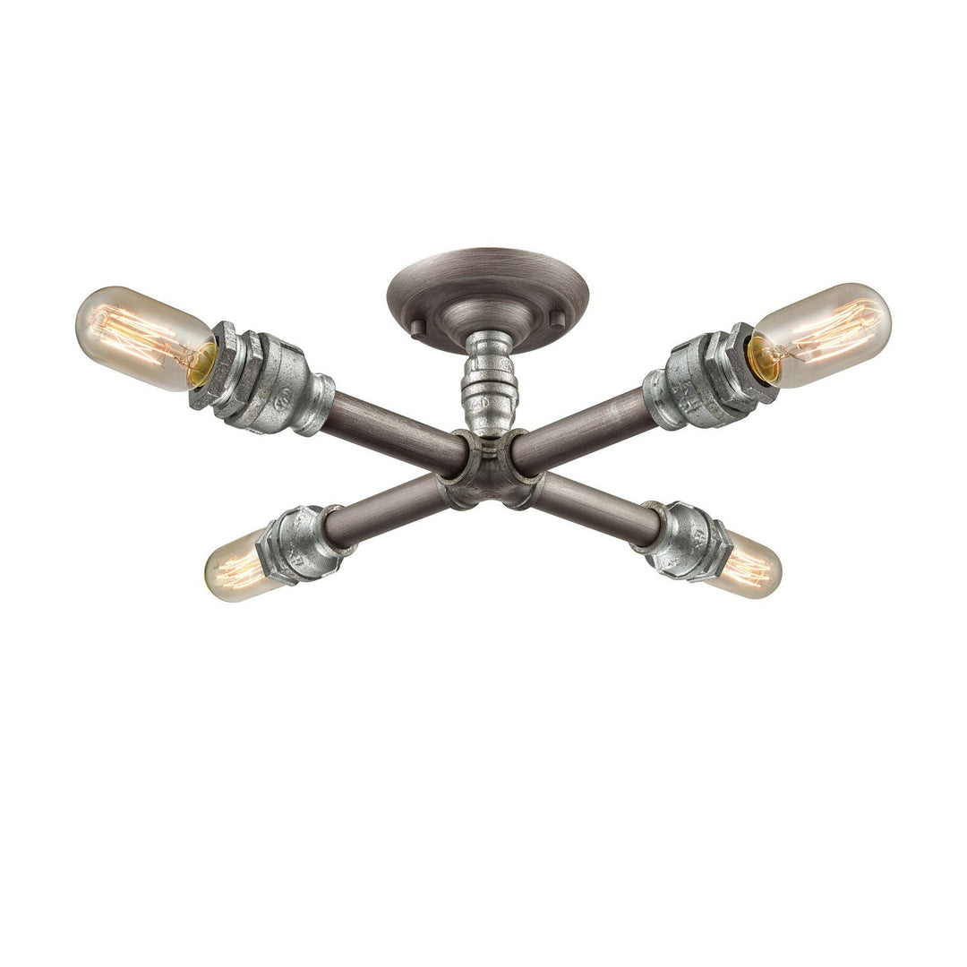 Elk Cast Iron Pipe 10686/4 Ceiling Light - Weathered Zinc
