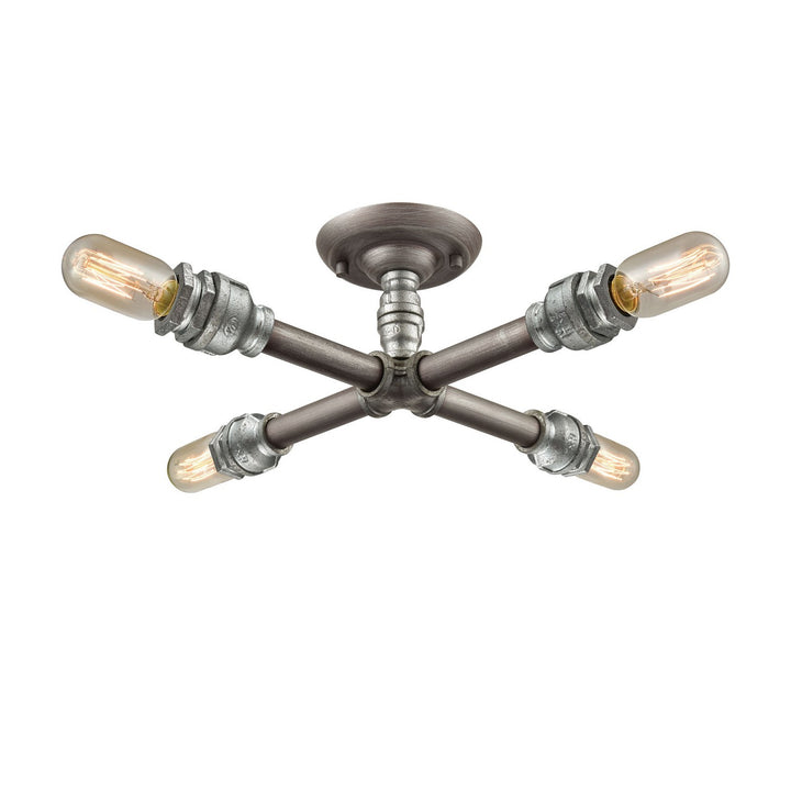 Elk Cast Iron Pipe 10686/4 Ceiling Light - Weathered Zinc