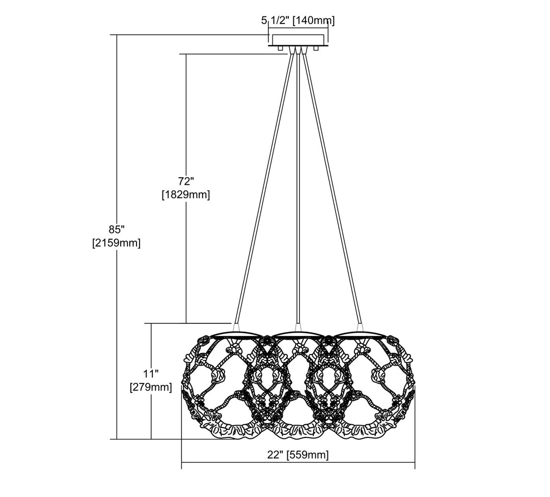 Elk Coastal Inlet 10710/3SR Chandelier Light - Oil Rubbed Bronze