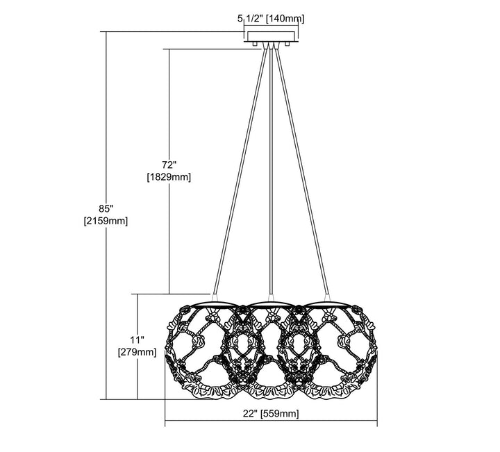 Elk Coastal Inlet 10710/3SR Chandelier Light - Oil Rubbed Bronze