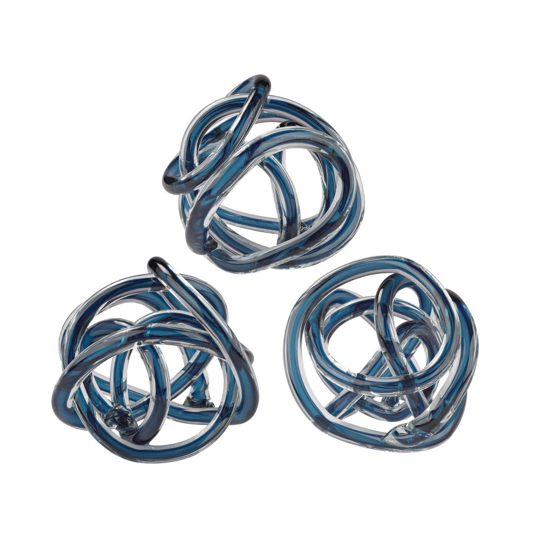 Elk Lighting 154-018/S3 Modern Glass Knot Home Decor Navy