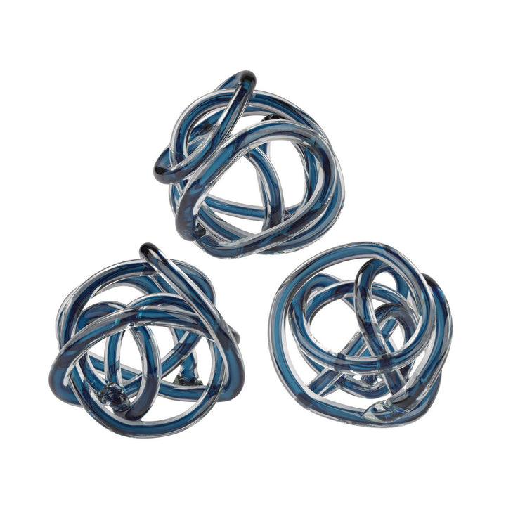 Elk Lighting 154-018/S3 Modern Glass Knot Home Decor Navy