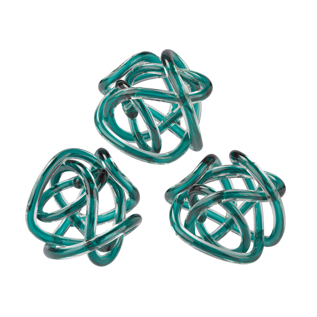 Elk Lighting 154-020/S3 Modern Glass Knot Home Decor Aqua