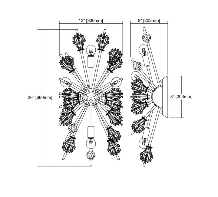 Elk Starburst 11747/4 Wall Sconce Light - Polished Chrome