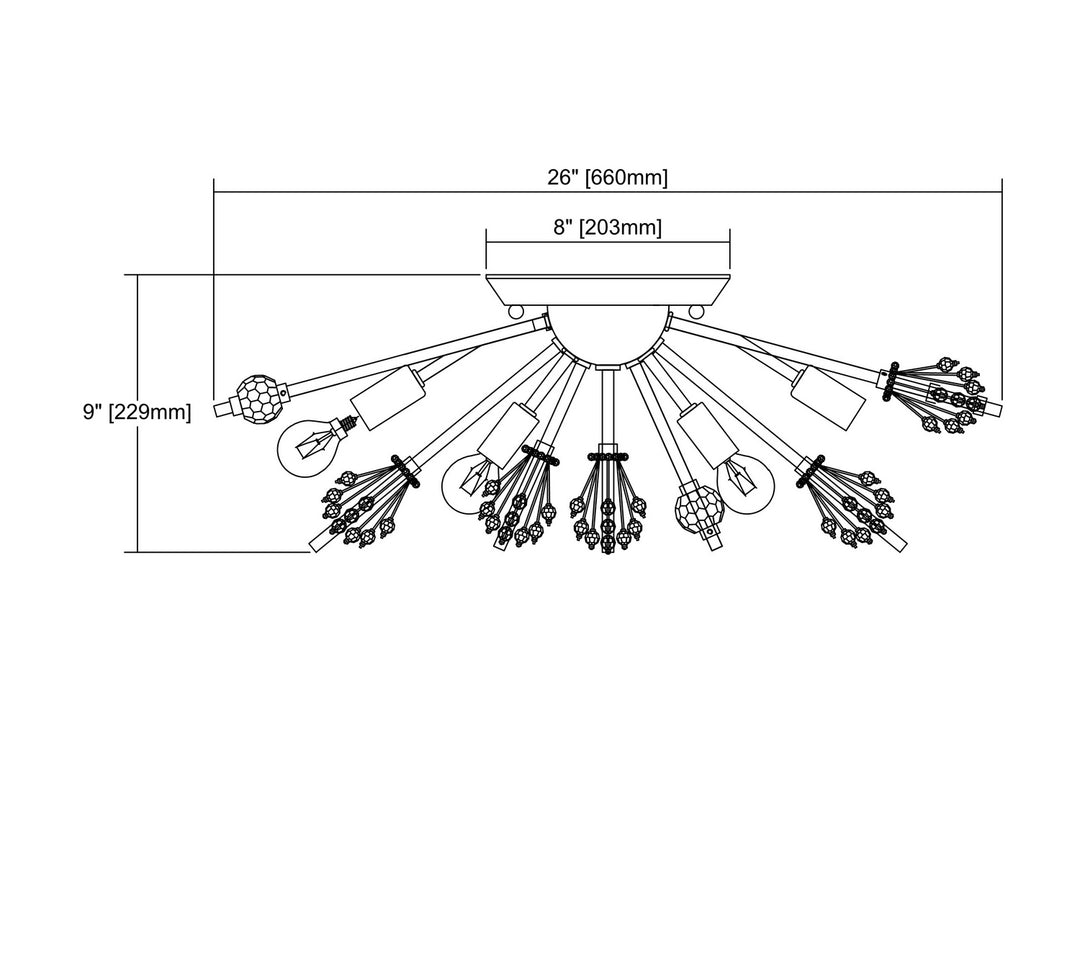 Elk Starburst 11748/8 Ceiling Light - Polished Chrome