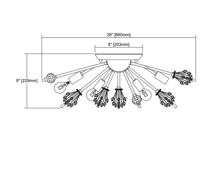Elk Starburst 11748/8 Ceiling Light - Polished Chrome