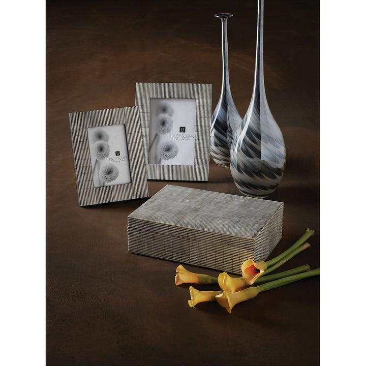 Elk Lighting 344057  Pin Stripe Bone Home Decor Gray