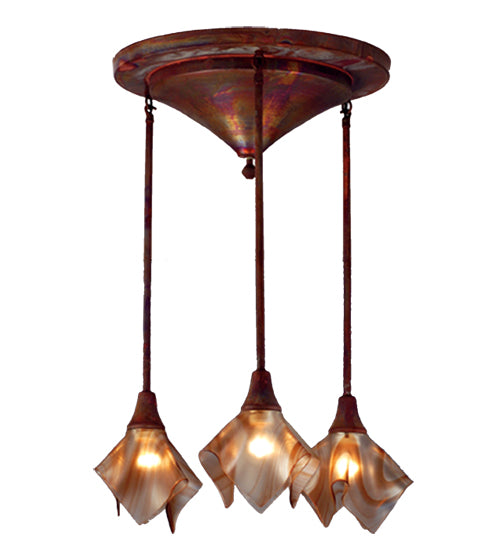 Meyda Tiffany Cognac Swirl 72637 Chandelier Light - Vintage Copper