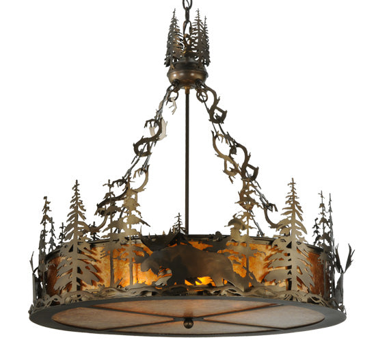 Meyda Tiffany Moose At Dusk 72648 Pendant Light - Antique Copper