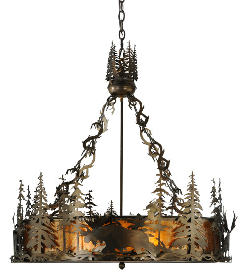 Meyda Tiffany Moose At Dusk 72648 Pendant Light - Antique Copper