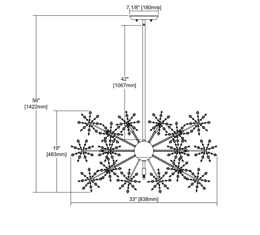 Elk Snowburst 11895/15 Chandelier Light - Polished Chrome