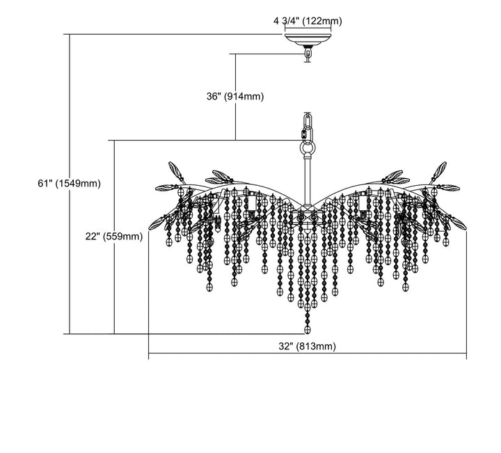 Elk Elia 11901/6 Chandelier Light - Spanish Bronze