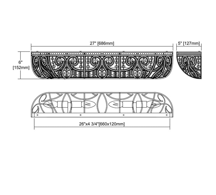 Elk Elizabethan 15961/4-LED Bath Vanity Light 27 in. wide - Dark Bronze
