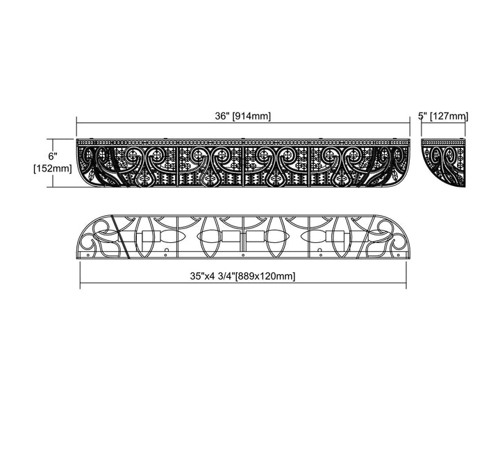 Elk Elizabethan 15962/6-LED Bath Vanity Light 36 in. wide - Dark Bronze