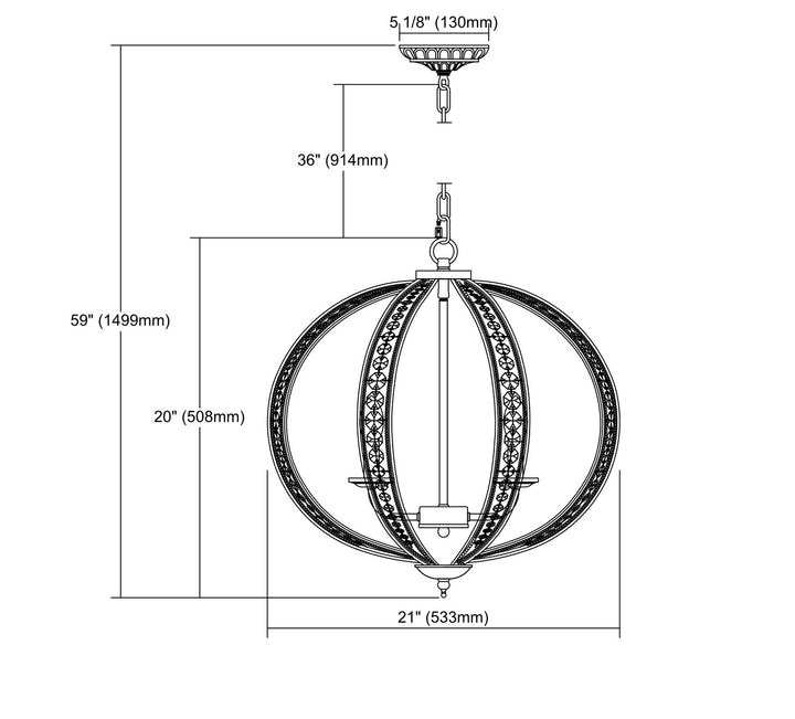 Elk Elizabethan 15965/5 Chandelier Light - Dark Bronze