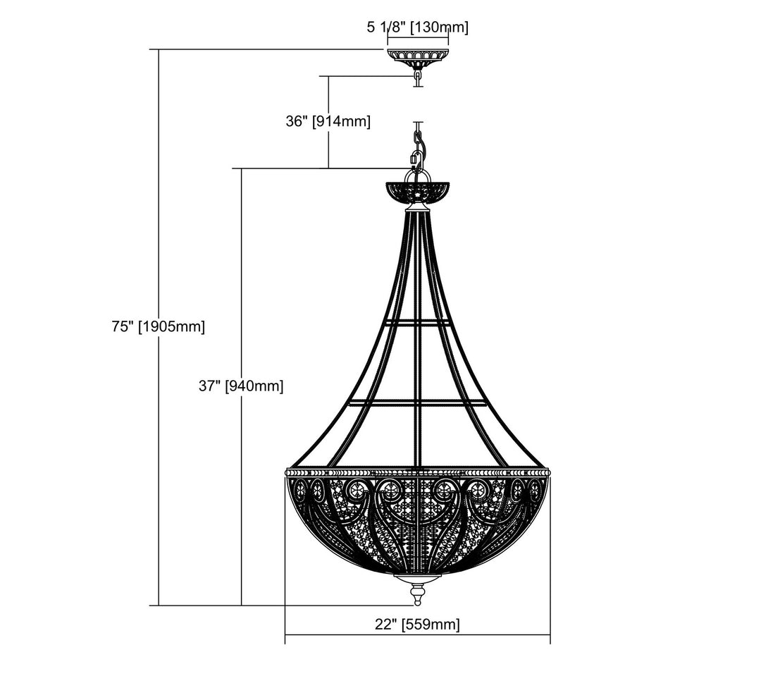 Elk Elizabethan 15966/8-LED Chandelier Light - Dark Bronze