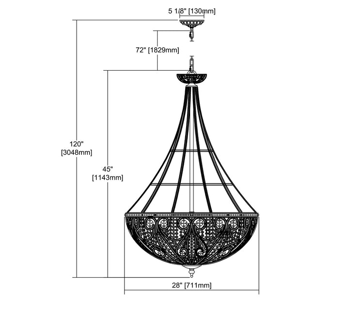 Elk Elizabethan 15967/10-LED Chandelier Light - Dark Bronze