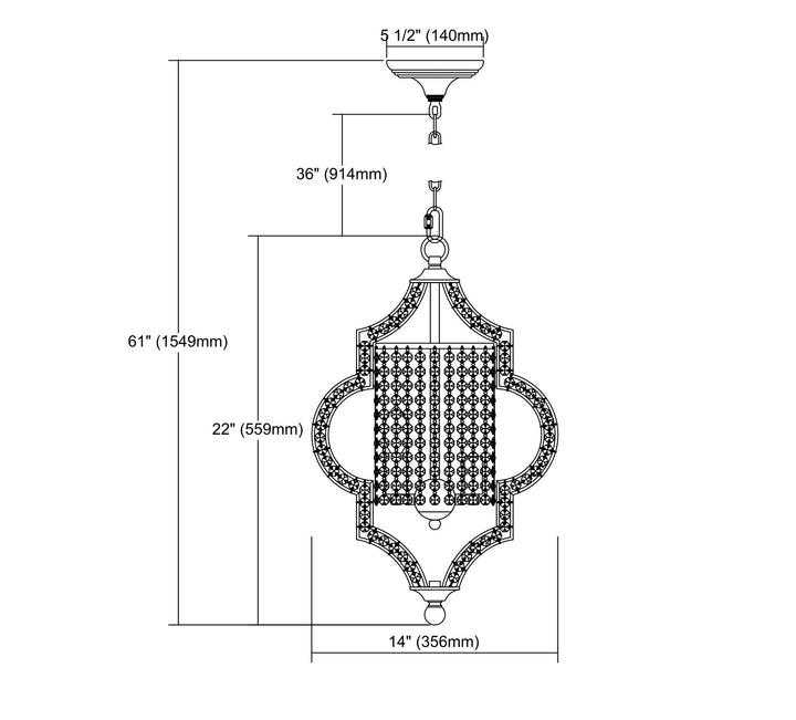 Elk Gabrielle 16270/3 Pendant Light - Aged Silver
