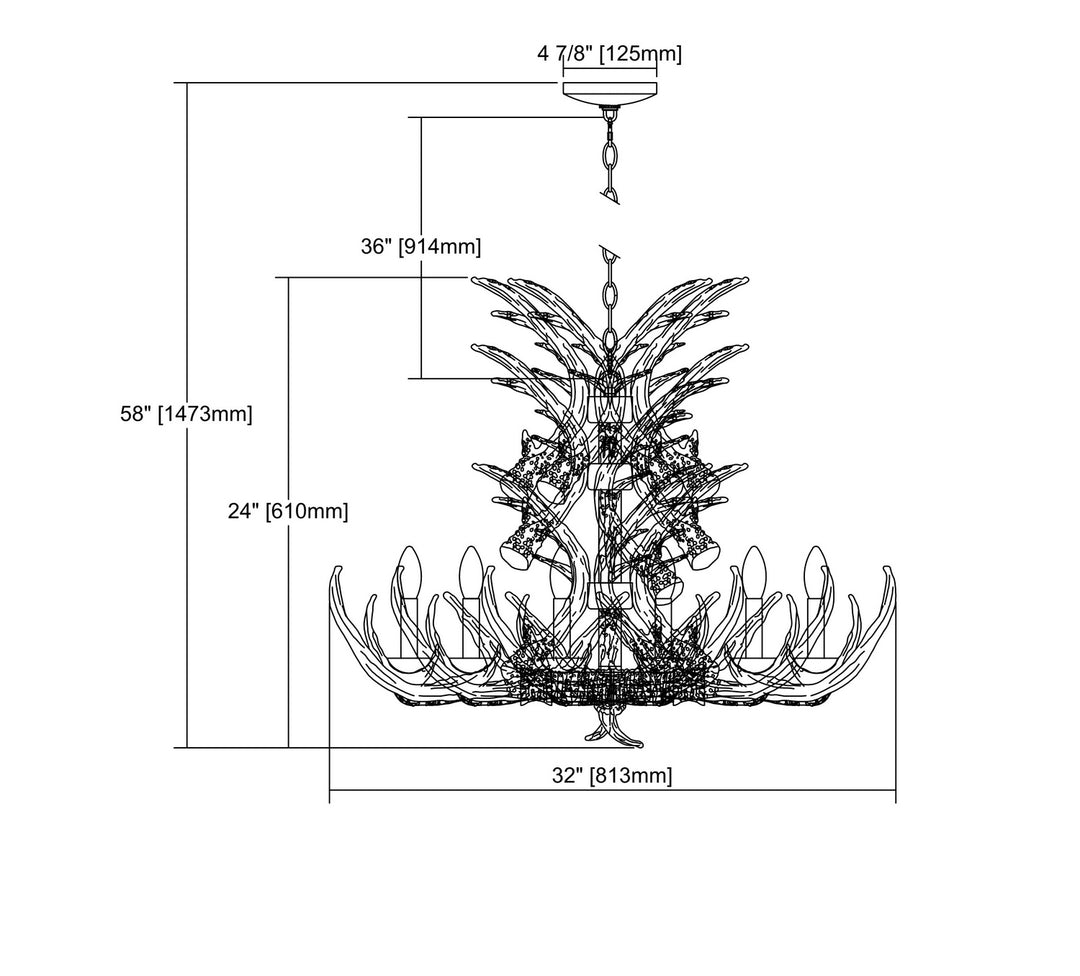 Elk Elk 16316/9 Chandelier Light - Wood Tone