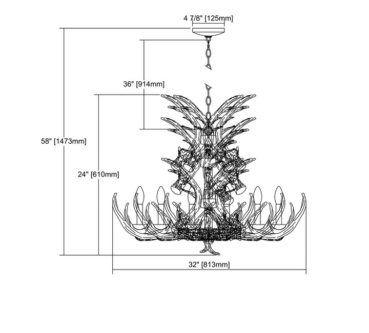 Elk Elk 16316/9 Chandelier Light - Wood Tone