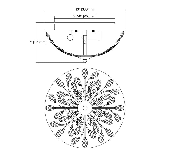 Elk Crystique 45260/3 Ceiling Light - Polished Chrome