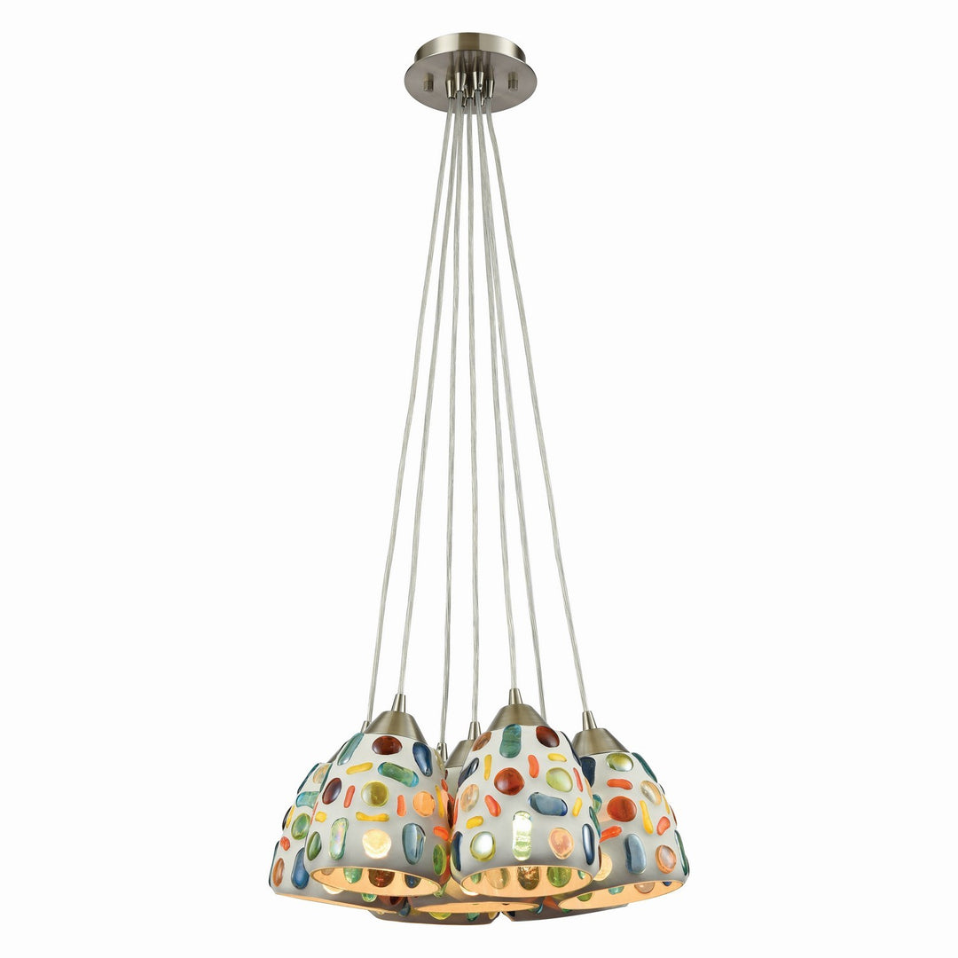 Elk Gemstone 542-7SR Pendant Light - Satin Nickel