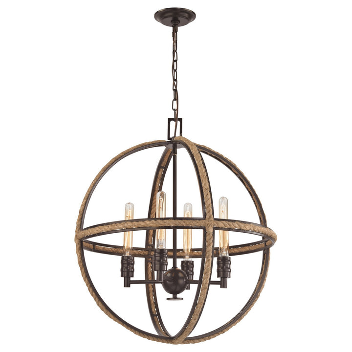 Elk Natural Rope 63065-4 Chandelier Light - Oil Rubbed Bronze