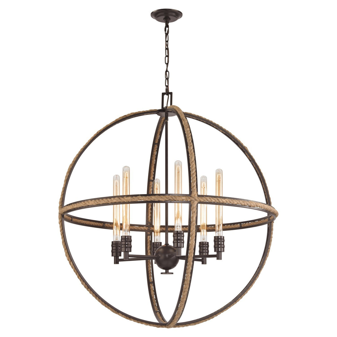 Elk Natural Rope 63066-6 Chandelier Light - Oil Rubbed Bronze