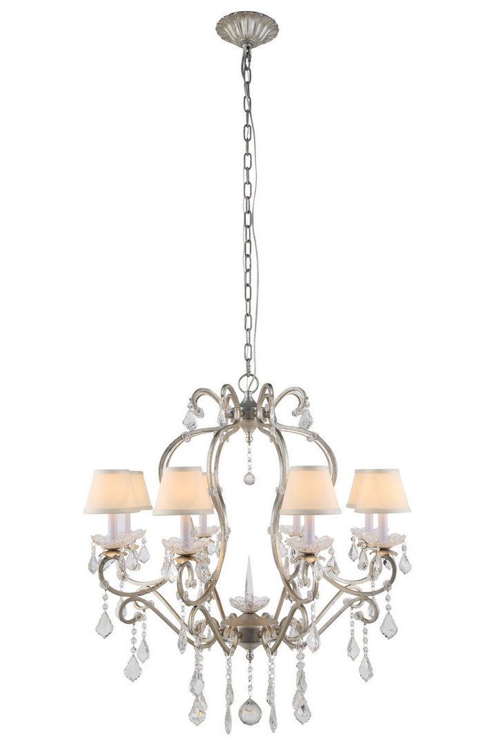 Elegant Diana 1471D31SL Chandelier Light - Vintage Silver Leaf