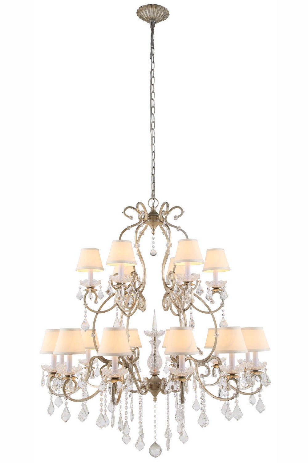 Elegant Diana 1471G39SL Chandelier Light - Vintage Silver Leaf