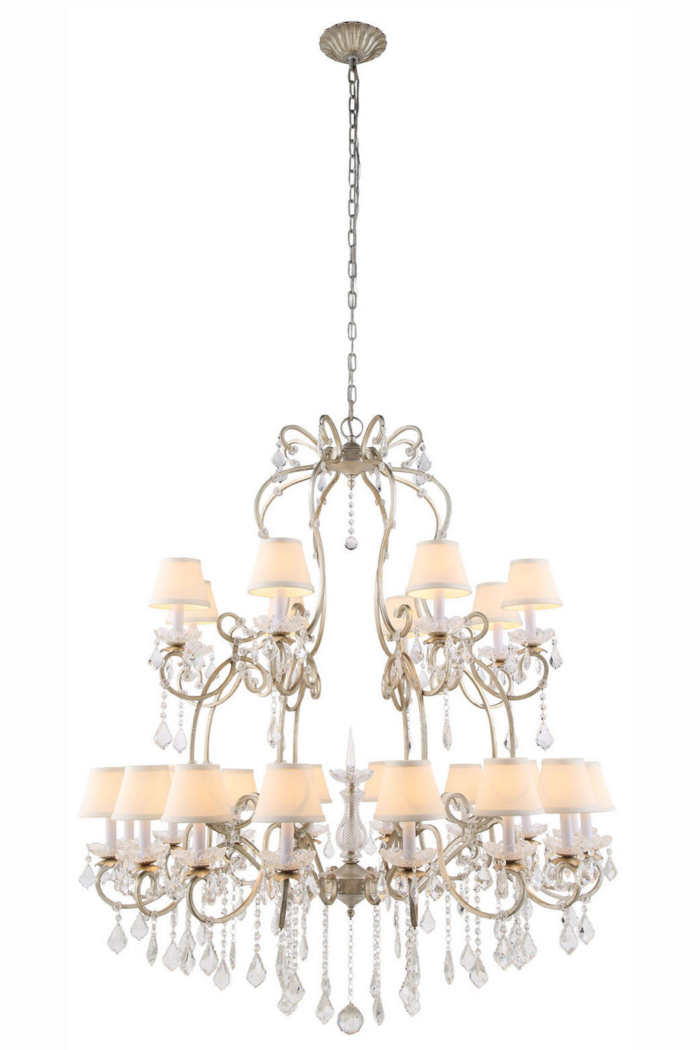 Elegant Diana 1471G44SL Chandelier Light - Vintage Silver Leaf