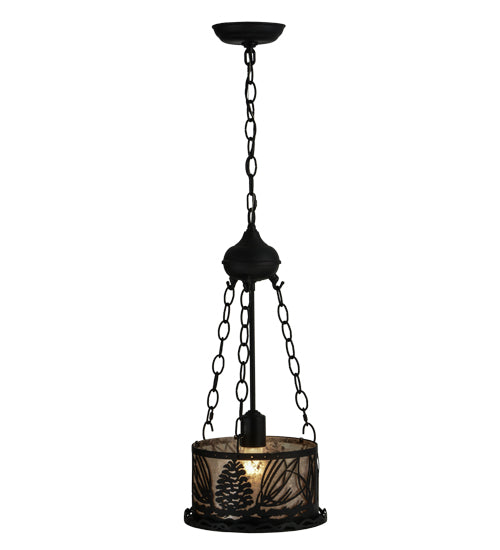 Meyda Tiffany Mountain Pine 73154 Pendant Light - Textured Black/Silver Mica